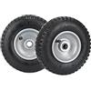 Relaxdays Set da 2 Ruote Carriole, 2.50-4, Pneumatico ad Aria, Nero Argento | 2PR, Cerchione in Acciaio, fino a 100 kg