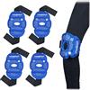 Relaxdays Fascia Ghiaccio per Ginocchio, Set da 4 Cuscinetti per Terapia Caldo o Freddo, Riutilizzabile, a Strappo, Blu