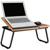 Relaxdays Tavolo porta pc inclinabile supporto notebook in legno MDF vassoio da letto HxLxP: 23,5 x 56,3 x 31,6 cm beige
