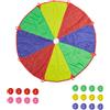 Relaxdays Paracadute Ludico Arcobaleno, 20 Palline, Telo Giocattolo per Bambini Ø 3,5 m, Gioco Didattico, Multicolore