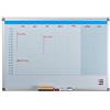 Relaxdays Whiteboard Planner, Giornaliera, Lavagna Magnetica, Cancellabile, Bacheca, Portapennarelli, 60 x 90 cm, Bianca