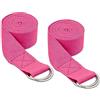 Relaxdays Set da 2 Cinghie da Yoga, Ausilio per lo Stretching, 250 x 3,8 cm, Cinture per Stretching, in Cotone, Rosa