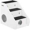 Relaxdays Scaletta a 3 Gradini per Cani e Gatti, per Tappeto, Letto e Divano, HxLxP: 52,5 x 42 x 60 cm, Bianco Nero