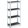 Relaxdays Scaffale Carichi Pesanti, HLP: 120x60x30 cm, 4 Ripiani Alta Portata 700 kg, per Garage, Acciaio Zincato, Nero