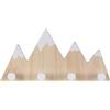 Relaxdays Attaccapanni da Muro per Bambini, 4 Ganci Appendiabiti Cameretta, Design Montagna, 17x34,5x5 cm, Legno e MDF