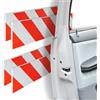 Relaxdays Paracolpi Garage, Set da 4, Protezione Portiere Auto, Adesivo Eva Paraurti da Muro, 10 x 50 cm, Rosso Bianco