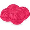 Relaxdays Sfere per Lavatrice, Set da 4, Palle per Lavaggio Senza Detersivo, Alternativa Ecologica, Palline Bucato, Rosa