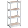 Relaxdays Scaffale Carichi Pesanti, 120x60x30 cm, 4 Ripiani Alta Portata 700 kg, Garage, Acciaio Zincato, Marrone Chiaro