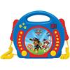 Lexibook, Paw Patrol, Lettore CD portatile con microfoni, lettore musicale, ripetizione e programmazione, karaoke, jack per cuffie, blu, RCDK100PA