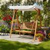 Bizzotto Yes Dondolo Noemi 2 Posti in Legno Con Telo Copertura Bianco cm 185x122 x h. 188