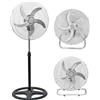 Ventilatore 3in1 Piantana Muro Tavolo 65W 50cm 5 Pale Alluminio Acciaio Ufficio