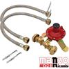 X2 TUBO GAS GPL FLESSIBILE LUNGHEZZA FISSA 50 CM E MINI CENTRALINA PER 2 BOMBOLE