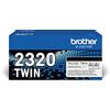 Brother TN2320TWIN Bundle di 2 Toner, Colore Nero, fino a circa 5200 Pagine Incluse, per Stampanti MFCL2700DW/MFCL2700DN/MFCL2720DW/ MFCL2740DW/DCPL2500D/HLL2300D/HLL2340DW/HLL2365DW/HLL2370DN