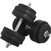 HOMCOM Set 2 Manubri da 30kg Totali in Acciaio e Plastica con 12 Dischi