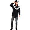 WILBERS & WILBERS - Camicia western da uomo | Camicia da cowboy nera per feste a tema Far West, Carnevale