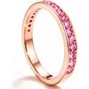 Senza marchio Anello di fidanzamento con pietre preziose zaffiro rosa Ceylon certificato na...
