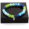 Gioielli Pietre E Minerali. Bracciale Perle Peridoto + Angelite + Calcedonio Blu + Aga