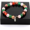 Gioielli Pietre E Minerali. Bracciale Perle Rodonite + Agata Striata + Quarzo Rosa +
