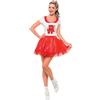 SMIFFYS Costume Cheerleader Grease Sandy, Rosso e bianco, con gonna e top Halloween