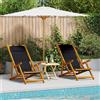 vidaXL Sedia da Spiaggia Pieghevole Braccioli Legno Acacia&Textilene vidaXL
