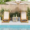 vidaXL Sedia da Spiaggia Pieghevole Braccioli Legno Acacia&Textilene vidaXL