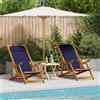 vidaXL Sedia da Spiaggia Pieghevole Braccioli Legno Acacia&Textilene vidaXL