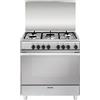 Glem Gas Cucina a Gas 5 Fuochi Glem Forno elettrico Ventilato 80x50 cm Inox U855MI6