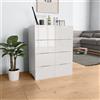 vidaXL Credenza con Finitura Lucida Bianca in Truciolato Madia Buffet Vetrina vidaXL