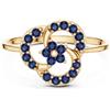 Senza marchio Anello da donna certificato con pietre preziose zaffiro blu di Ceylon in oro ...