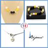 A Bijoux Pietre E Minerali. Set Bracciale Collana Perle Obsidiana Nera + Agata Già