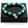 Gioielli Pietre E Minerali. Bracciale Perle Angélite + Malachite + Turchese + Cianite