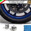 ESL SET 2 TAPPI TAPPINI COPRIVALVOLA RUOTE PER KYMCO AGILITY 150 ARGENTO ACCIAIO