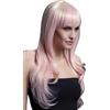 Smiffys Collezione Fever Parrucca Sienna, biondo candy, lunga sfilzata con frangetta, 66cm / 26in Halloween