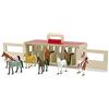 Melissa & Doug Scuderia con Cavalli in Legno - Stalla Trasportabile con 8 Cavalli da Esibizione, Giocattolo Educativo Montessori, Regalo per Bambini e Bambine, 3+ Anni