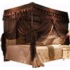 Mengersi Tenda a baldacchino a baldacchino con 4 angoli, per letto king size, lussuosa, decorazione per camera da letto (king size, caffè)