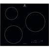 Electrolux CIB60320CK Piastra a induzione, 60 cm, 3 zone di cottura, livelli di intensità, funzione PowerBoost, riscaldamento rapido, timer, blocco di sicurezza