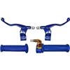 cyclingcolors Kit Manopole Moto Ciclomotore Scooter con Acceleratore e Leve Sinistra Destra - Manubrio 22 mm - Rivestimenti in Gomma Antiscivolo - Design Targa Comfort di Guida, blu