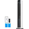 DREO Ventilatore a Torre con raffrescamento ad acqua, raffrescatore 110 cm, silenzioso, 4 velocità, 4 modalità, evaporativo, controllo app, ghiaccio incluso, oscillazione 80°, timer 12 h, bianco