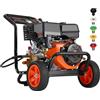 VEVOR Idropulitrice a Gas 309,35 kgf/cm² 15 L/min Idropulitrice a Gas con Pompa in Rame, Prolunga, Set da 5 Ugelli, Idropulitrice ad Alta Pressione per Auto, Recinzioni, Vialetti, Cortili, Mobili