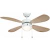AireRyder Ventilatore a soffitto aireRyder Classic 105 cm con illuminazione, bianco con ali di pino