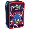 Sonic Astuccio Scuola 3 Scomparti,PRIME, Rosso Blu - Portapenne Multi Scomparto Con Matite, Penne e Colori, Accessori Zaino, Zaino Scuola - Astuccio Bambino