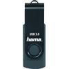 Hama Rotate 128GB USB 3.0 Memory Pen, Rotating Cap, Keyring, Petrol Blue