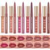 Lophe Rossetto Liquido, 12 Pezzi Lucidalabbra Opaco con Matite per Labbra, Rossetto Ki
