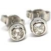 ORECCHINI ORO BIANCO 750 18K, DIAMANTI, 0.25 CARATI, MONTATURA ROTONDA BOCCOLA
