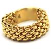 ANELLO A FASCIA IN ORO GIALLO 18K, A MAGLIA MORBIDA INTRECCIATA, SPESSORE 8 MM