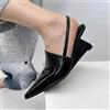Decolte Donna Nere Comode Slingback Tacco Zeppa Basso Minimal Q2V7N6DP