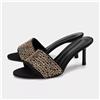 Sandali Mule Donna Neri Tacco Medio con Catene Dorate Eleganti Fashion K2R7M5DP
