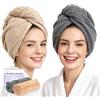 FREATECH 2-Pack Grande Asciugamano Capelli Microfibra 86 x 26 cm, Turbante Asciu