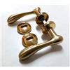 VALLI E VALLI MANIGLIA COPPIA SERIE CROCO OTTONE ORO LUCIDO CON ROSETTA BOCCHETTA Ø MM. 45