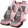 Coverado Set completo di coprisedili per auto, protezione per sedili auto, in nappa, coprisedili anteriori e posteriori, universali, adatti alla maggior parte dei veicoli (rosa e grigio)